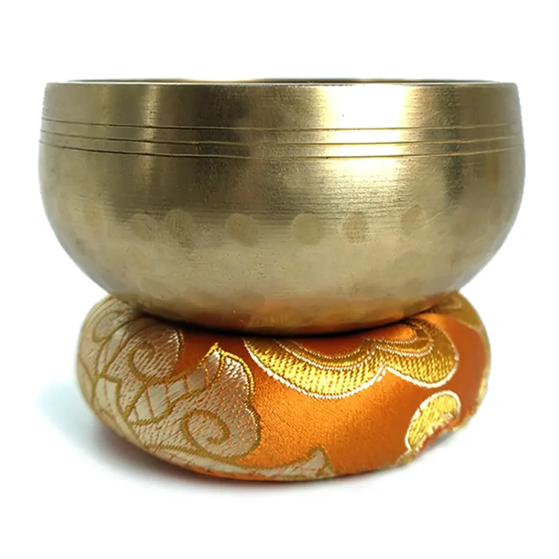 Tigela Tibetana Orin Dourada Fundo Decorado